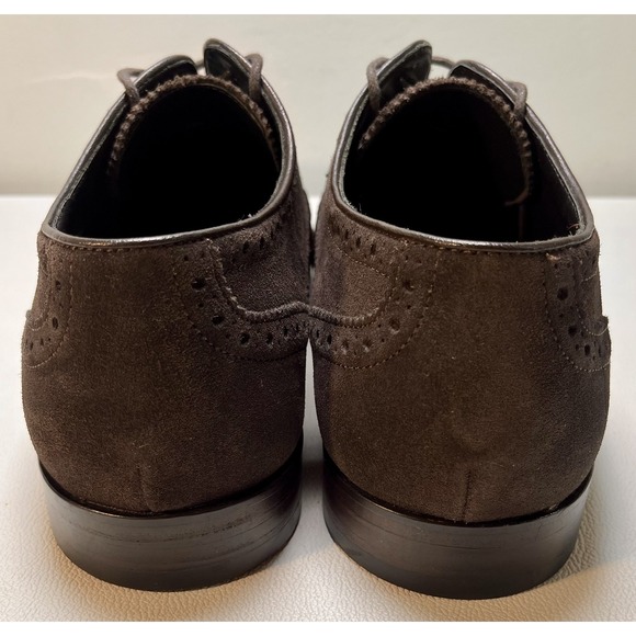 John Varvatos Luxe Shoes Mens Size 11.5 Brown Suede Wingtip Oxford Dress USA - Picture 6 of 10
